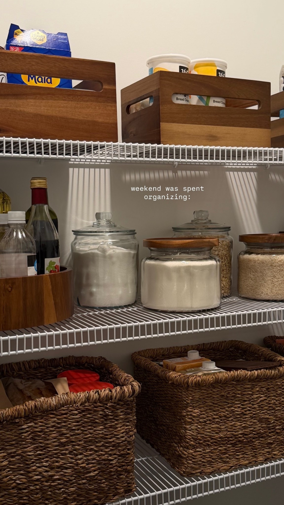 weekend was spent organizing: