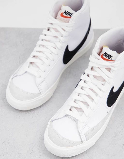 Nike blazer mid '77 trainers in white/black | ASOS (Global)