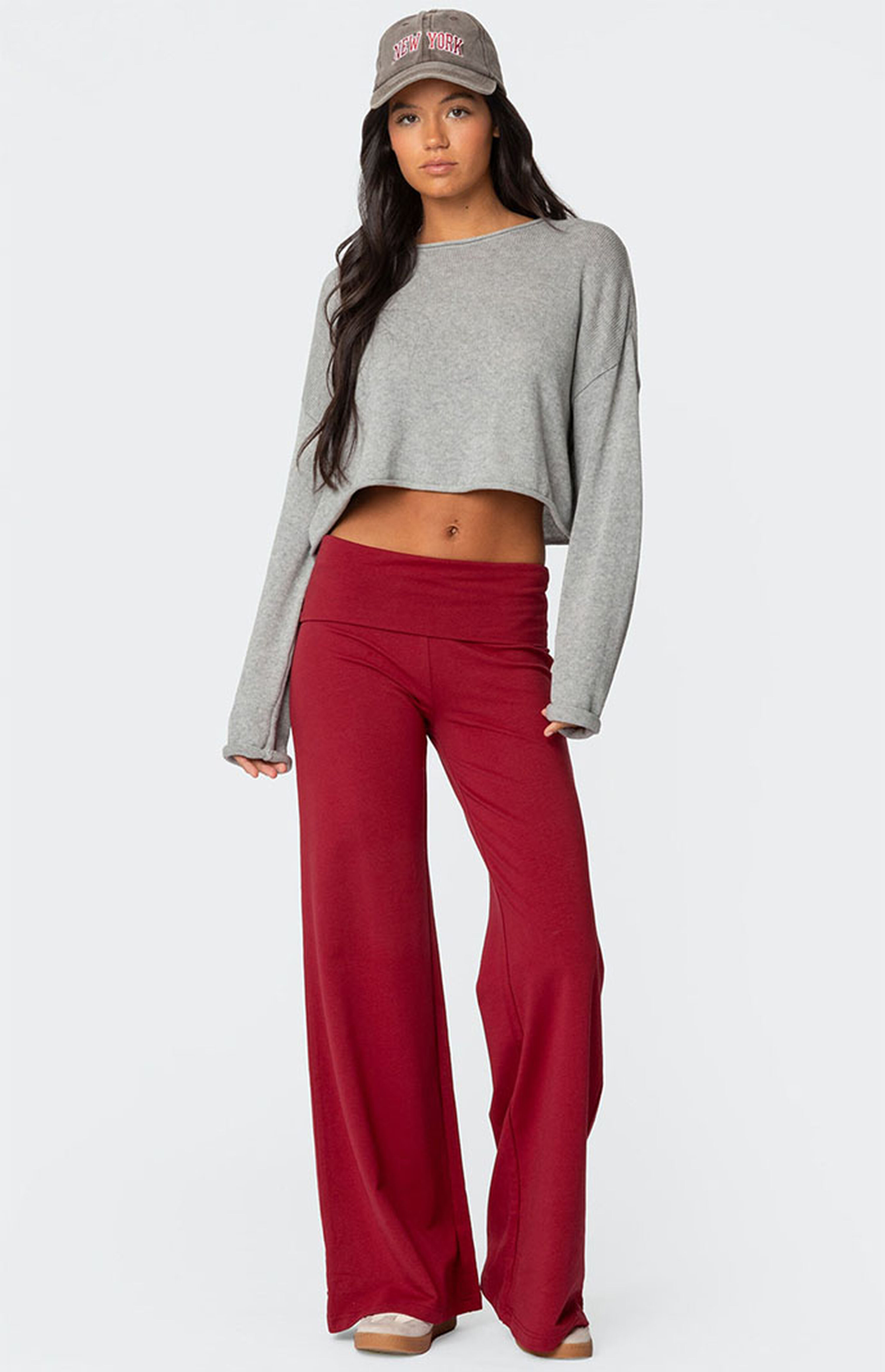 Edikted Wide Leg Fold Over Pants | PacSun