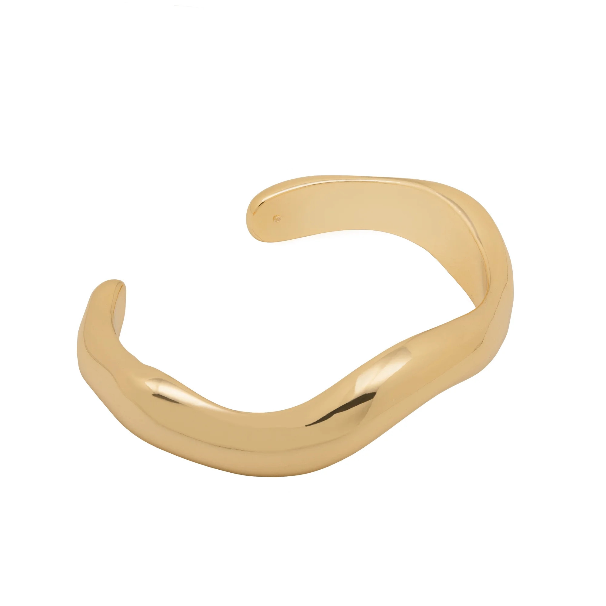 Scoop Women's Open Gold Tone Cuff Bracelet, Fashion Jewelry | Walmart (US)