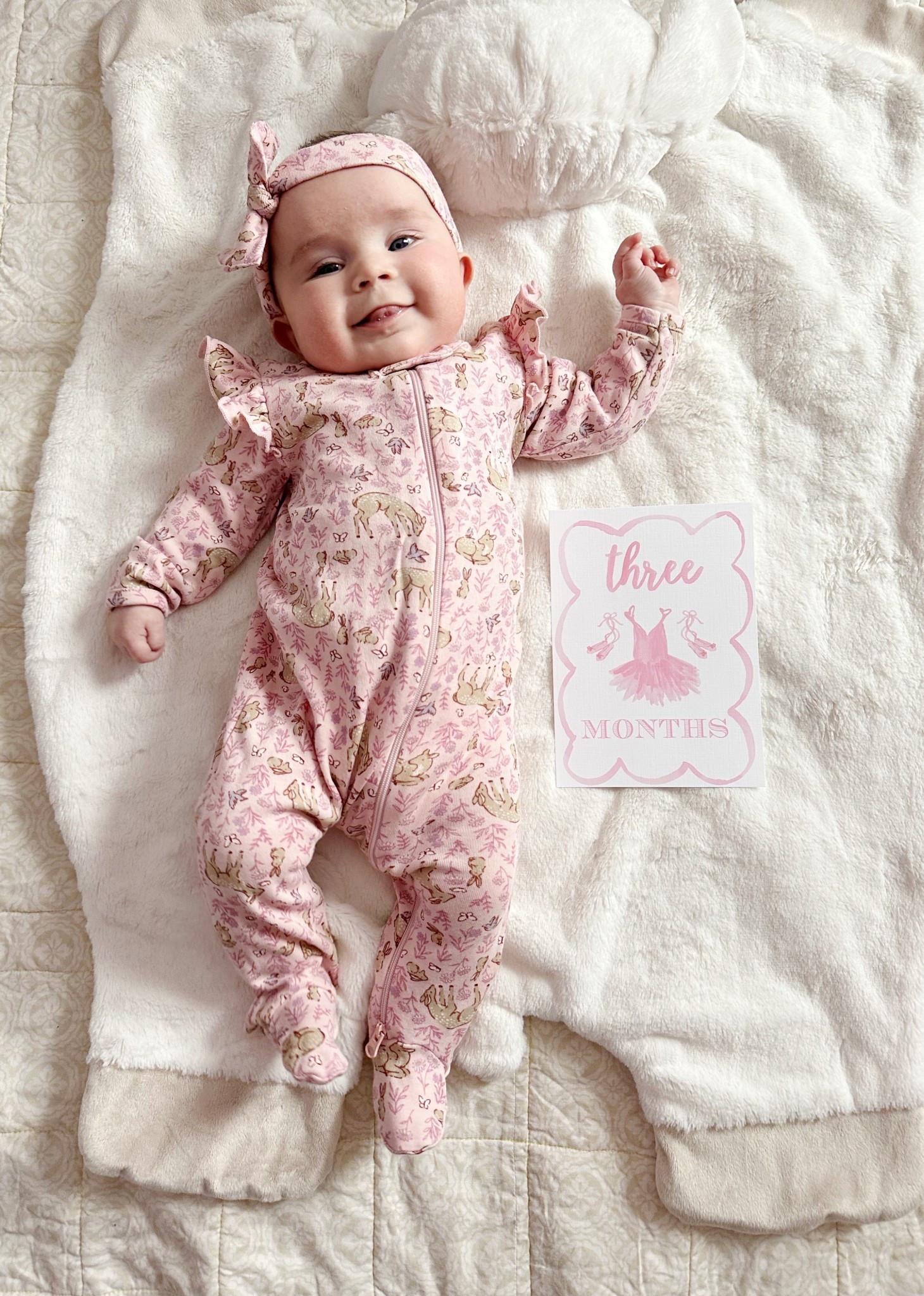 Our little darling is three months old! 💖 She loves to smile and she loves to yap! This little love brings so much joy to our family. 🥰

#LTKBaby #LTKKids #LTKmomlife
