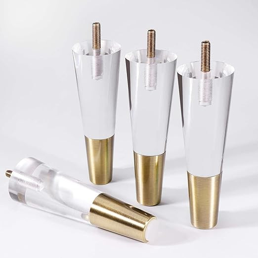 WEKIS Acrylic Furniture Legs 8 Inch Set of 4, Modern Clear Crystal Heavy Duty Furniture Replaceme... | Amazon (US)