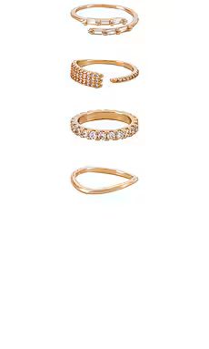 Ettika Crystal Embellished Ring Set in Gold from Revolve.com | Revolve Clothing (Global)