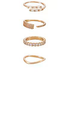 Ettika Crystal Embellished Ring Set in Clear Crystals from Revolve.com | Revolve Clothing (Global)