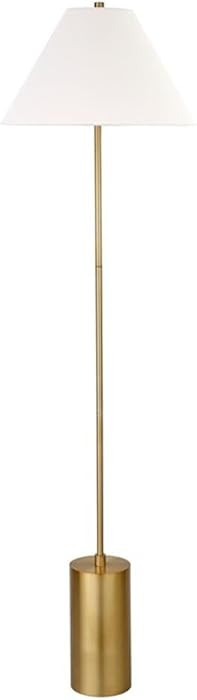 Somerset 64" Tall Floor Lamp with Fabric Shade in Brass/White | Amazon (US)