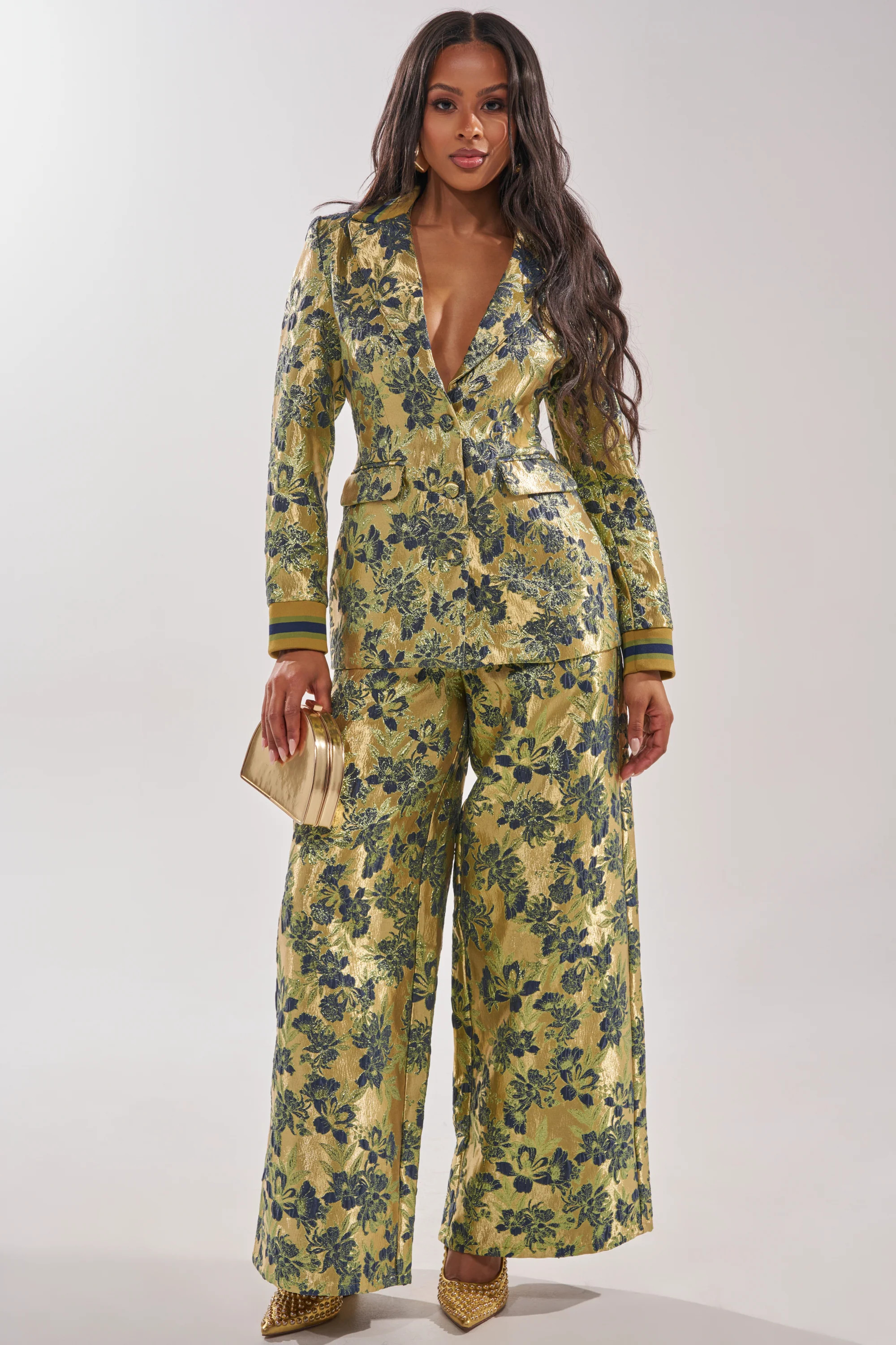 HARLOW BROCADE WIDE LEG PANT | AKIRA