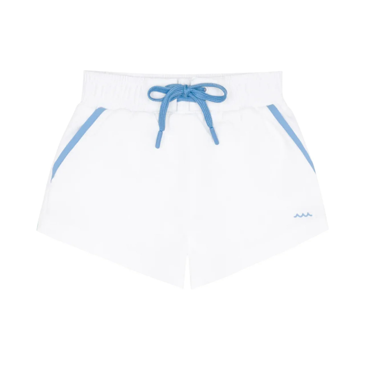 boys shell white boardie with multi stripes | Minnow