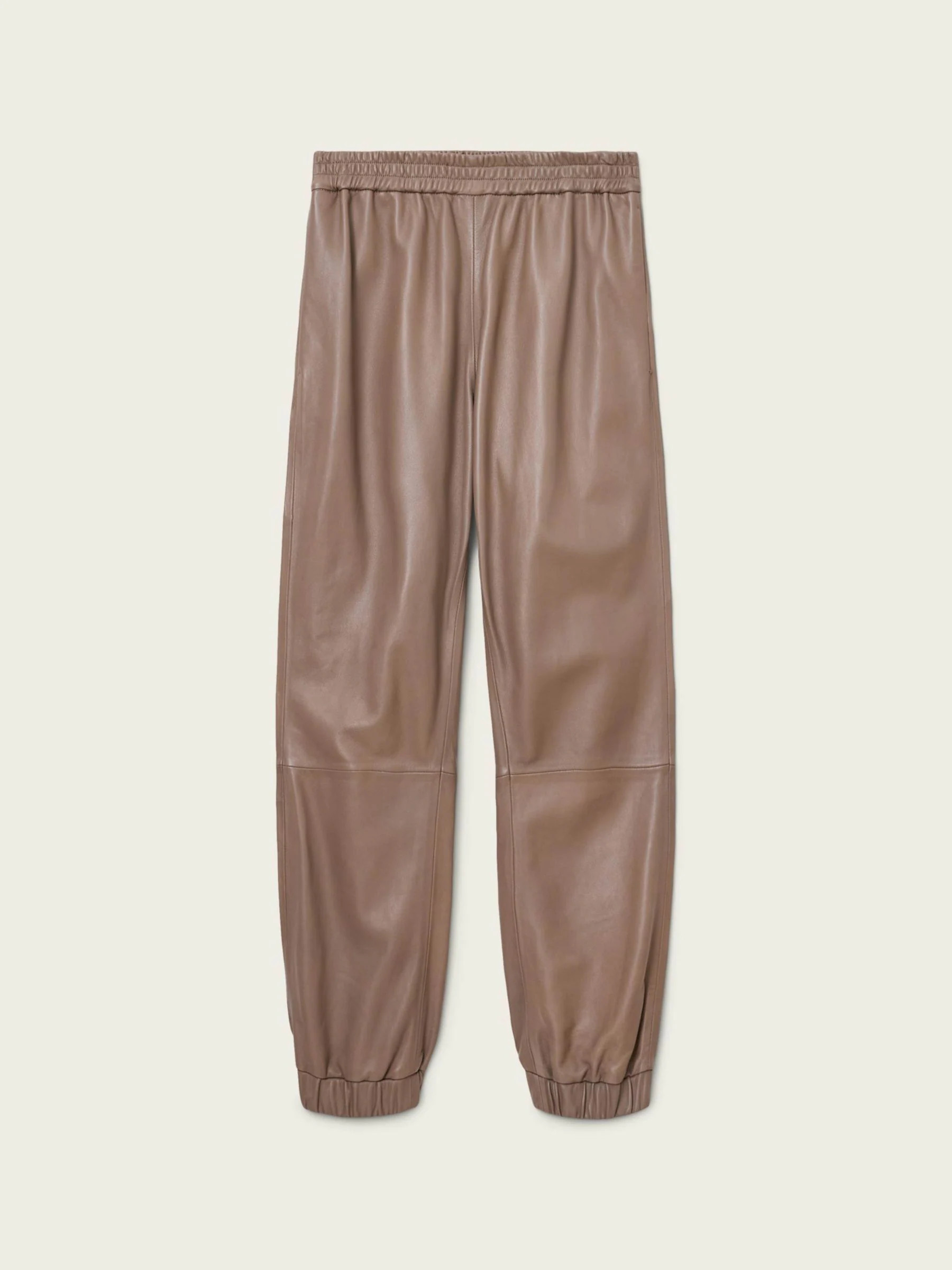 All Saints AllSaints Brown Jen Leather Joggers | Next US