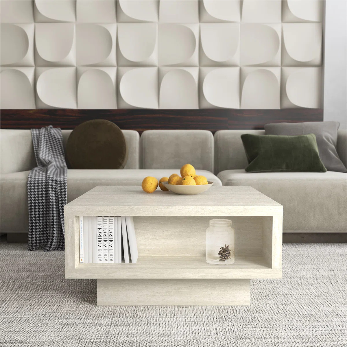Caomhan Pedestal Coffee Table with Storage | Wayfair North America