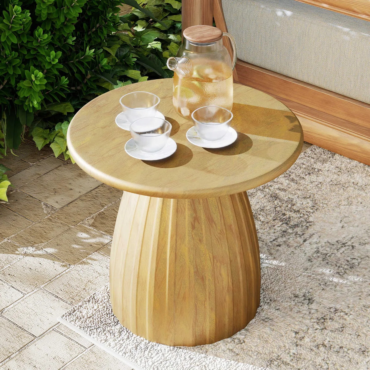 Round Patio Side Table, Metal Steel Outdoor Side Table, Patio Accent End Table | Wayfair North America