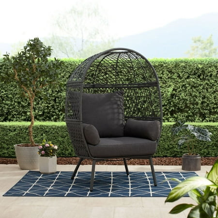 Better Homes & Gardens Ventura Boho Stationary Outdoor Wicker Egg Chair | Walmart (US)