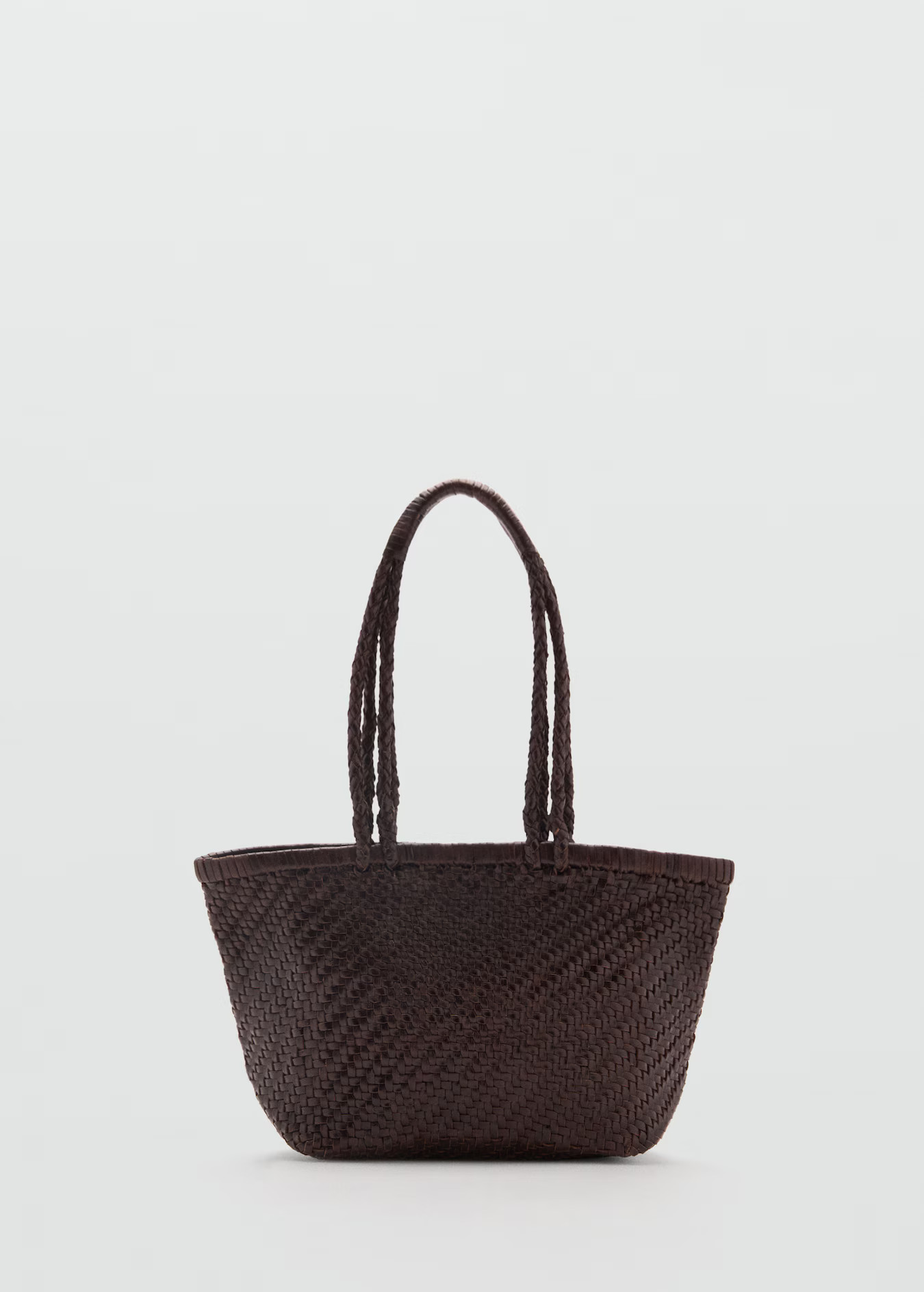 Braided leather shoulder bag - Women | MANGO United Kingdom | MANGO (UK)
