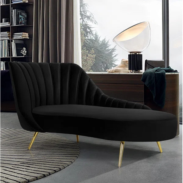 Tiberius Velvet Left-Arm Chaise Lounge | Wayfair Professional