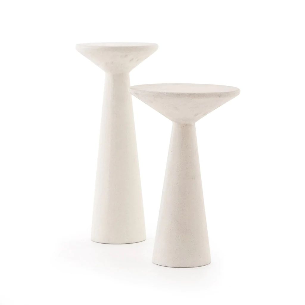 Concrete accent tables stagger in height for a wide variety of options. Makes for an impactful pe... | Burke Decor