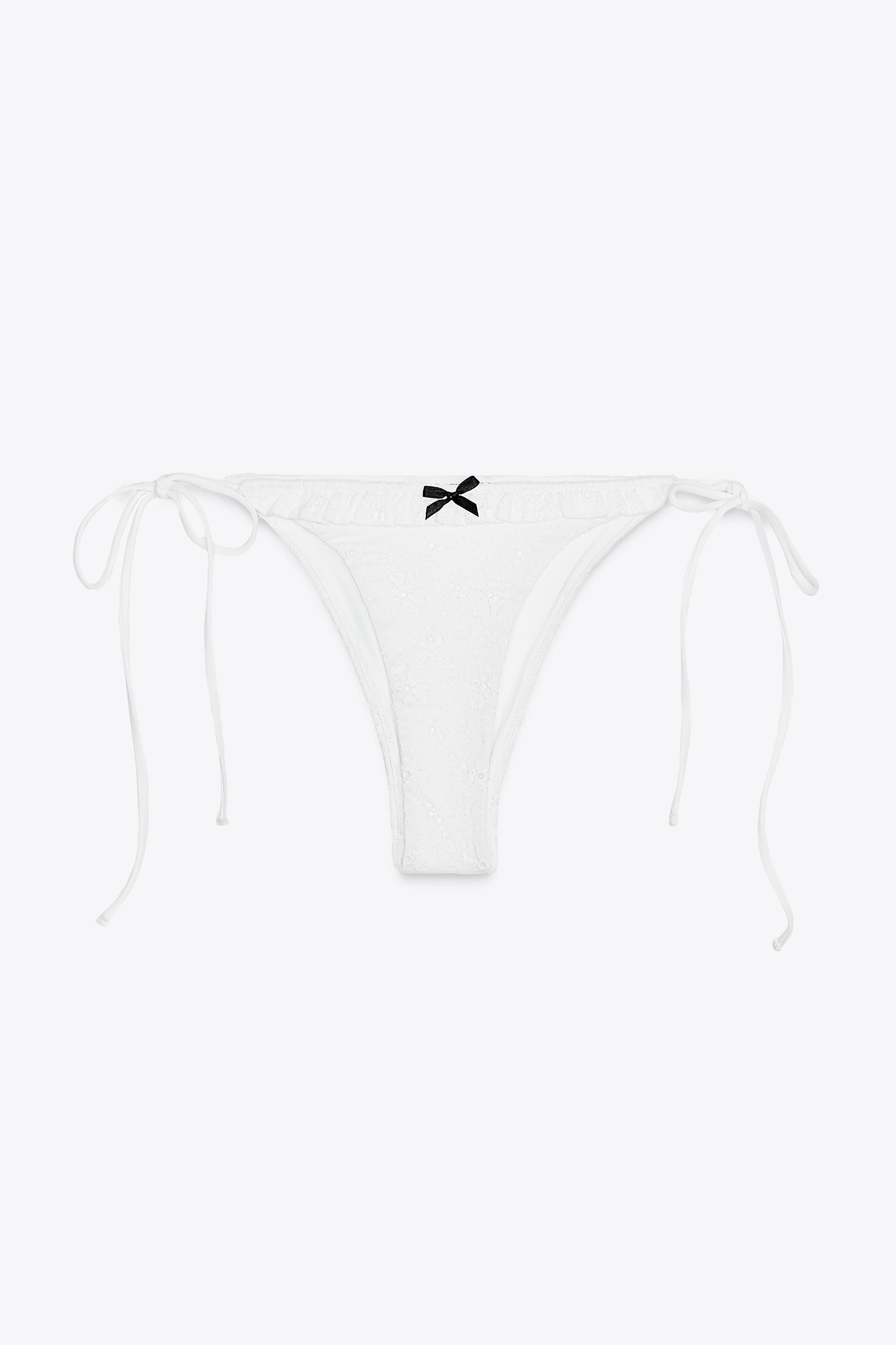 CONTRAST BOW RUFFLE BIKINI BOTTOMS | Zara US