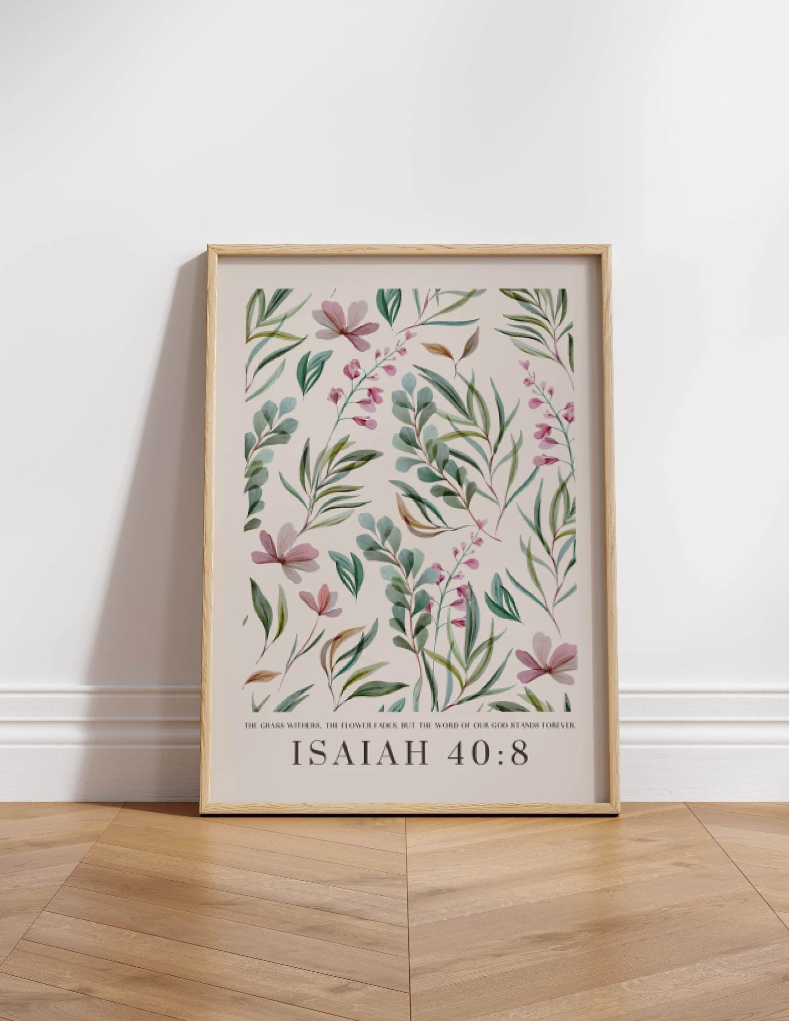 Isaiah 40:8 the Grass Withers, Christian Flower Market Print Digital Download, Botanical Wall Dec... | Etsy (US)