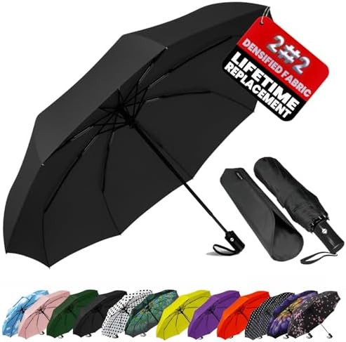 SIEPASA Compact Travel Umbrella - Windproof Auto Open/Close, Small Folding Umbrella for Rain - Li... | Amazon (US)