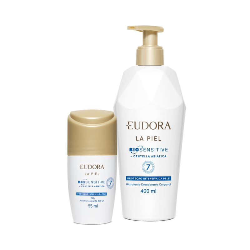 Combo La Piel Biosensitive : Hidratante Corporal 400ml + Antitranspirante 55ml | Eudora (BR)