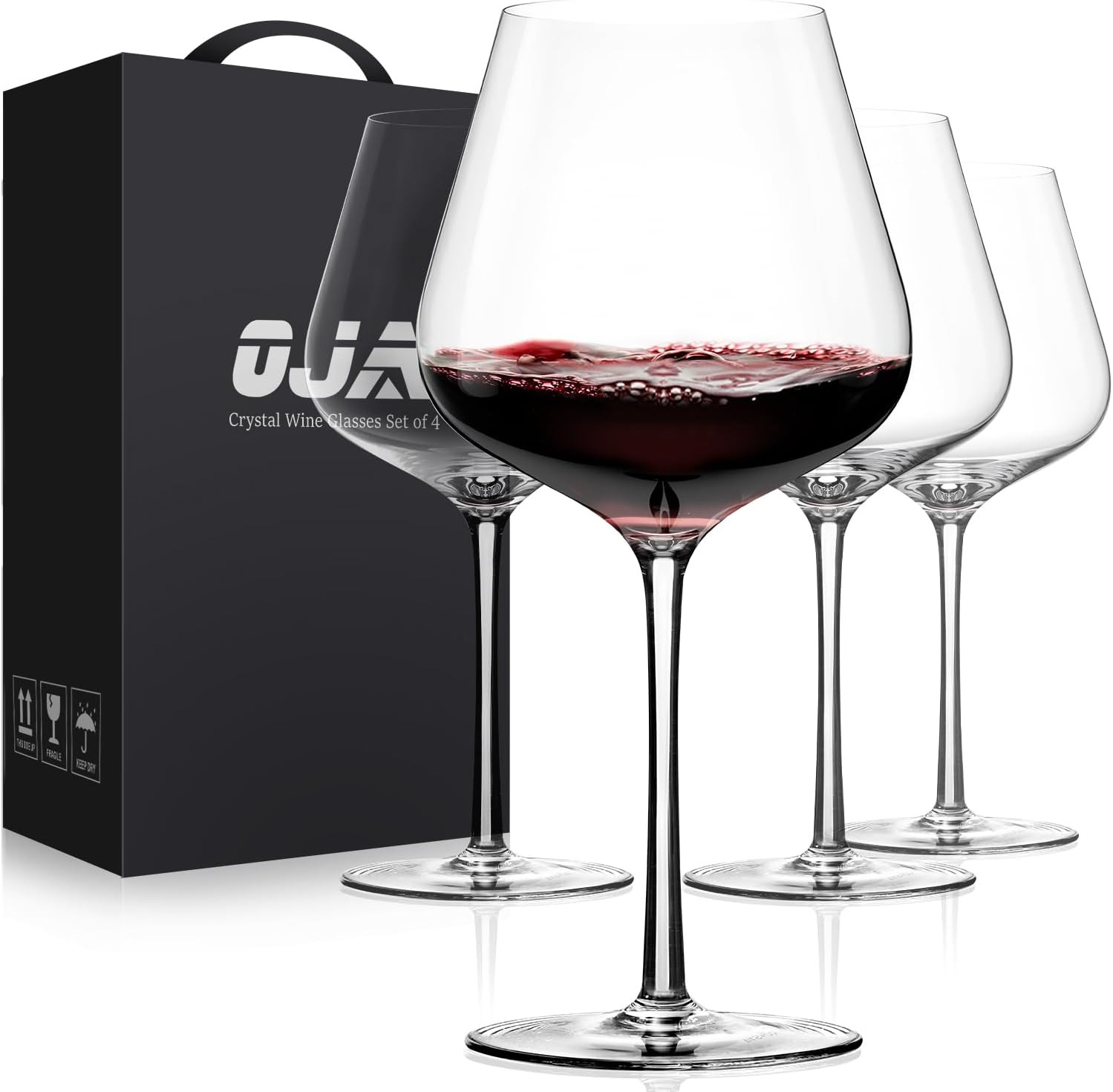 OJA Wine Glasses Set, Crystal Hand Blown Red Wine Glass Set of 4, 23 oz | Amazon (US)