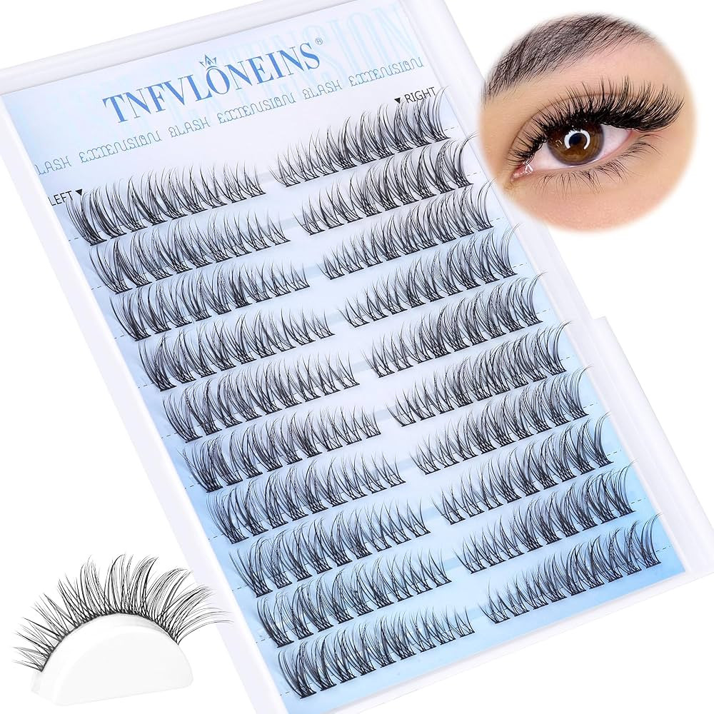 Natural Lash Clusters Wispy Cluster Eyelash Extensions Left&Right Cluster Lashes C Curl Individua... | Amazon (US)