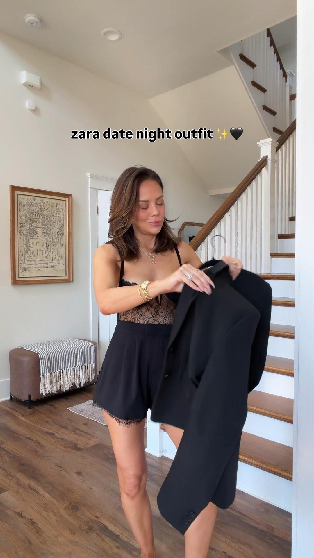 Zara date night outfit! In small bodysuit GO UP A SIZE trust me! In xs blazer and shorts 

#LTKdayinmylife #LTKgrwm #LTKootd