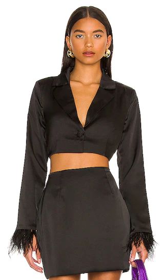 Julia Blazer Top in Black | Revolve Clothing (Global)
