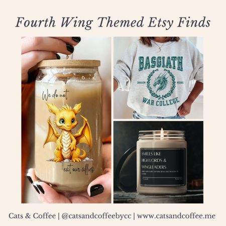 Fourth Wing Merch & Themed Gifts Based on Rebecca Yarros' Fantasy Book Series - Bookish merch based on Rebecca Yarros’ Fourth Wing and Iron Flame fantasy novels, full of daring, dragons, and romance. Shop the best Fourth Wing aesthetic finds from Etsy here:

#LTKGiftGuide #LTKhome #LTKstyletip