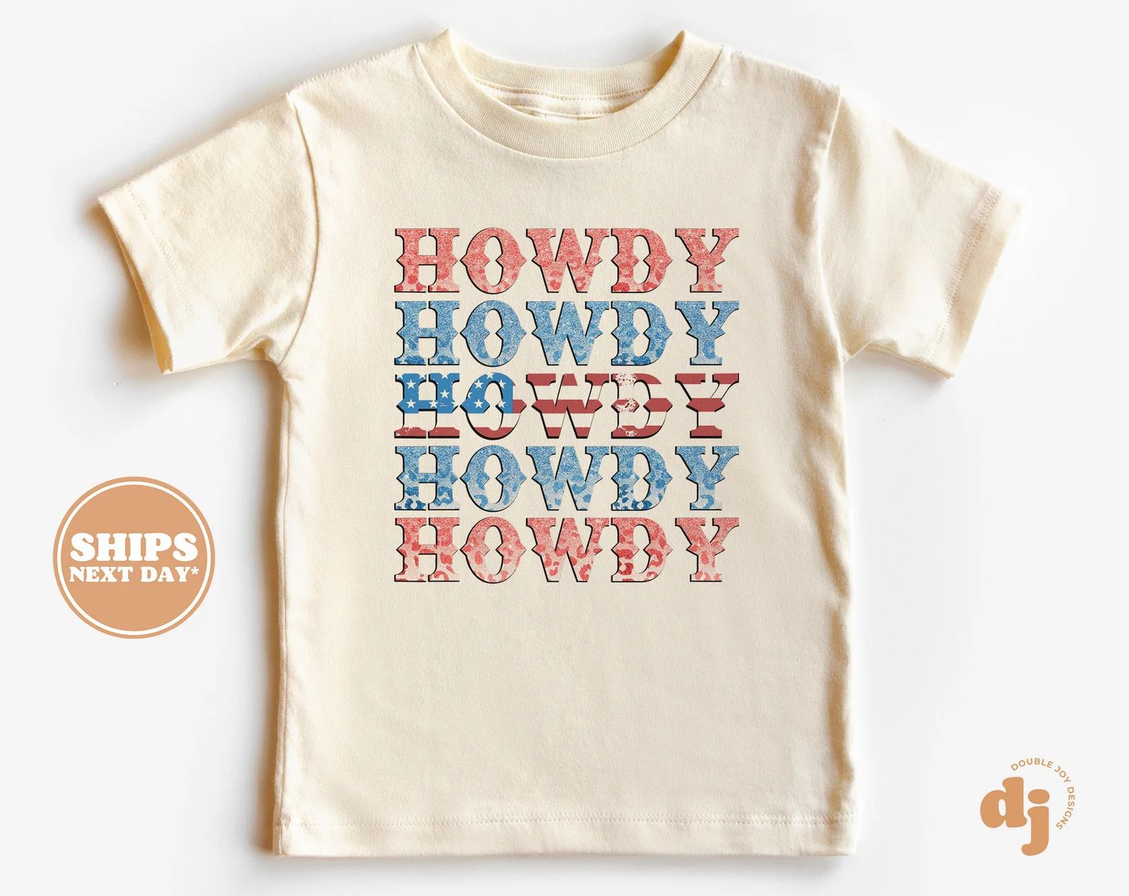 Baby Onesie® - Howdy Howdy Howdy Howdy 4th of July Bodysuit - Baby Boy Retro Flag Natural Onesie... | Etsy (US)