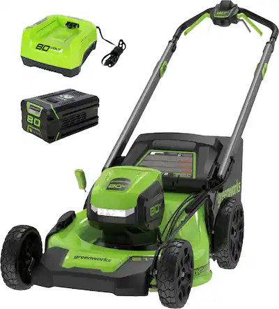 Greenworks - 80 Volt 21-Inch Self-Propelled Lawn Mower (1 x 4.0Ah Battery and 1 x Charger) - Gree... | Best Buy U.S.