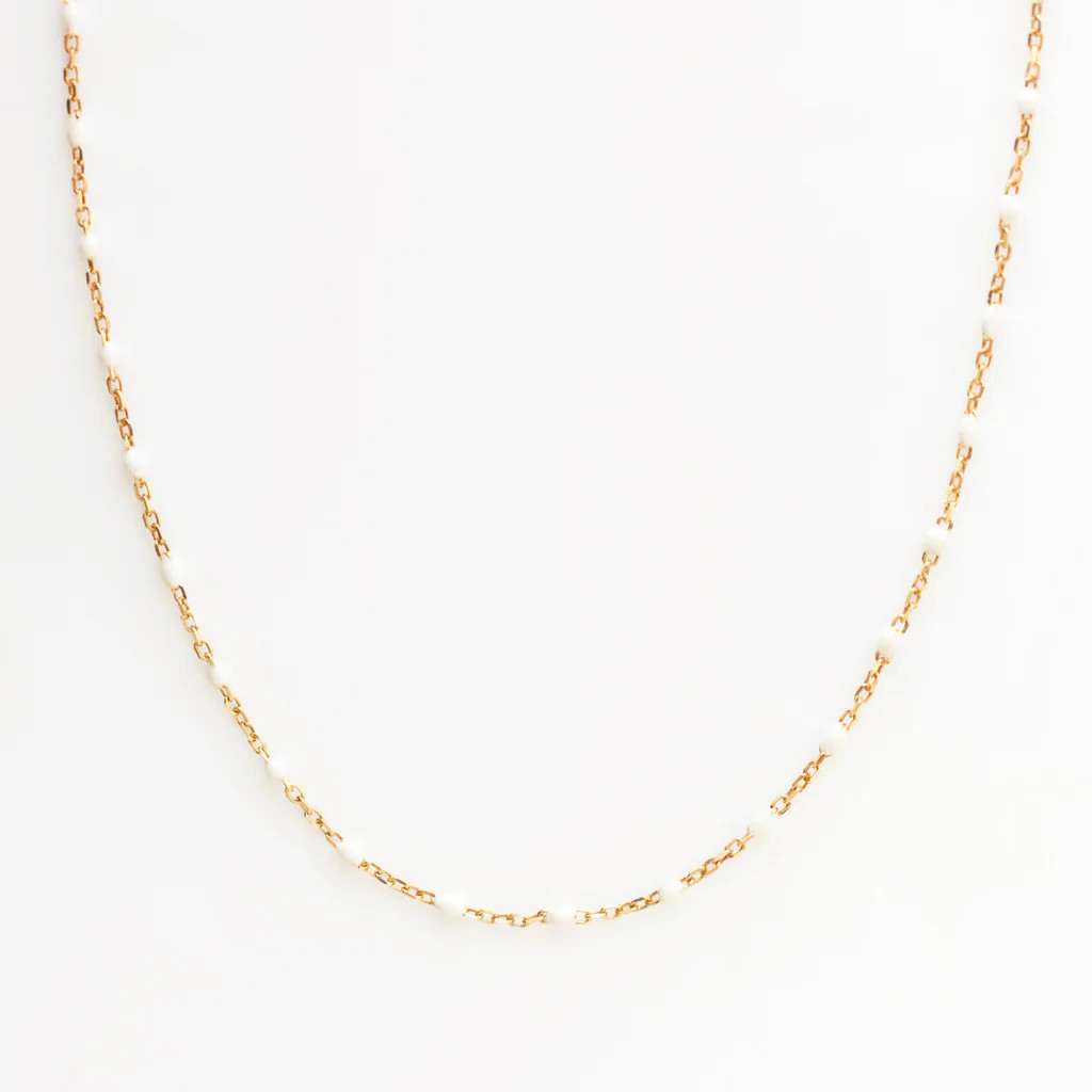 Dainty Enamel Bead Necklace | Carrie Elizabeth