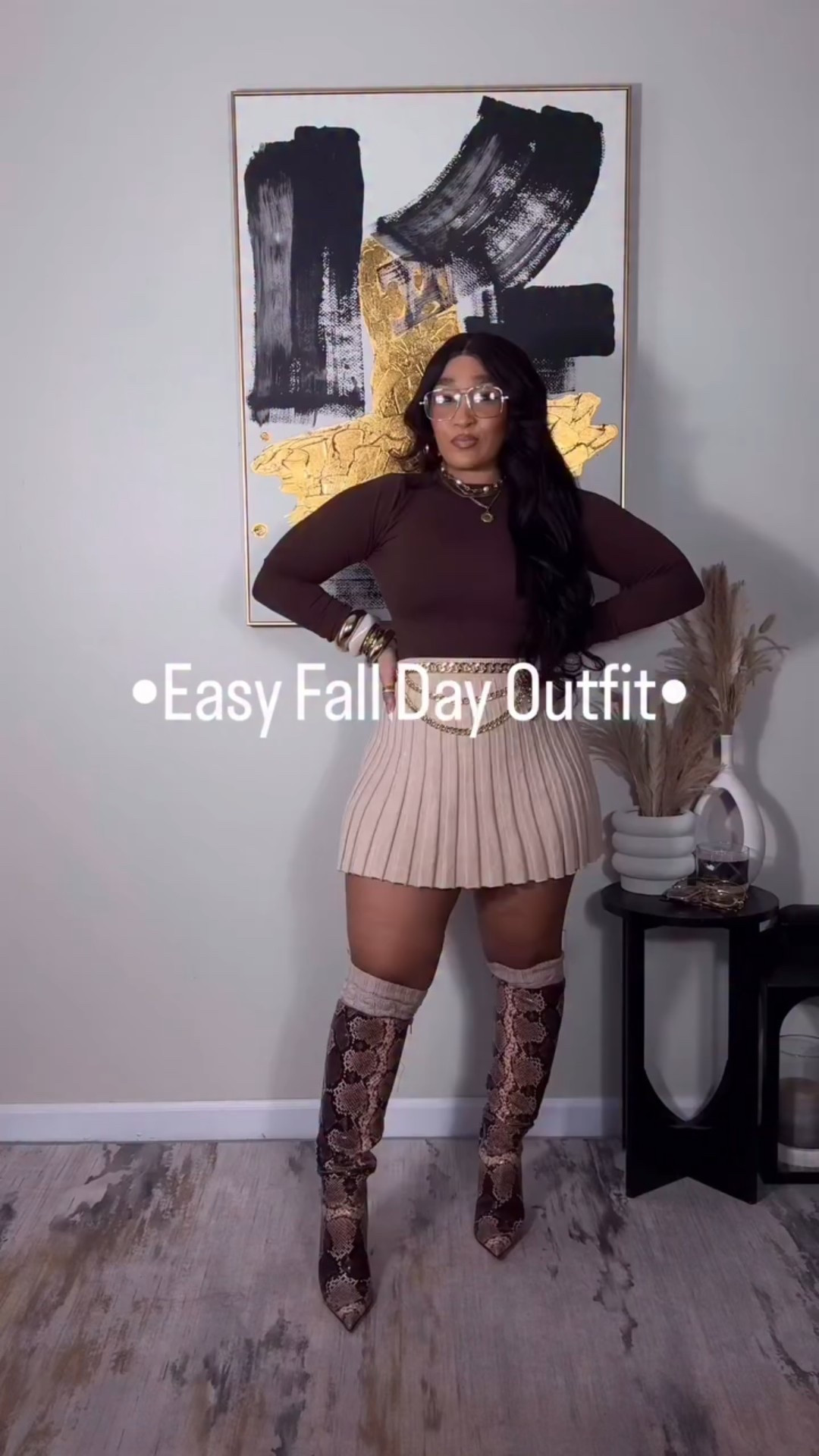 Easy Fall day outfit that has all the warm tones and textures that you need to stay fly. *This skirt is apart of a set..what can I say..I love to restyle my pieces! You can also add faux skin leggings to this look for colder days!! *The PLT boots are sold out! I’ve tagged similar as well !

Skirt: Small
Jacket: small
Top: Medium 

#falloutfit #novemberlooks #chocolate #leather #suede 

#LTKgrwm #LTKFindsUnder50 #LTKootd