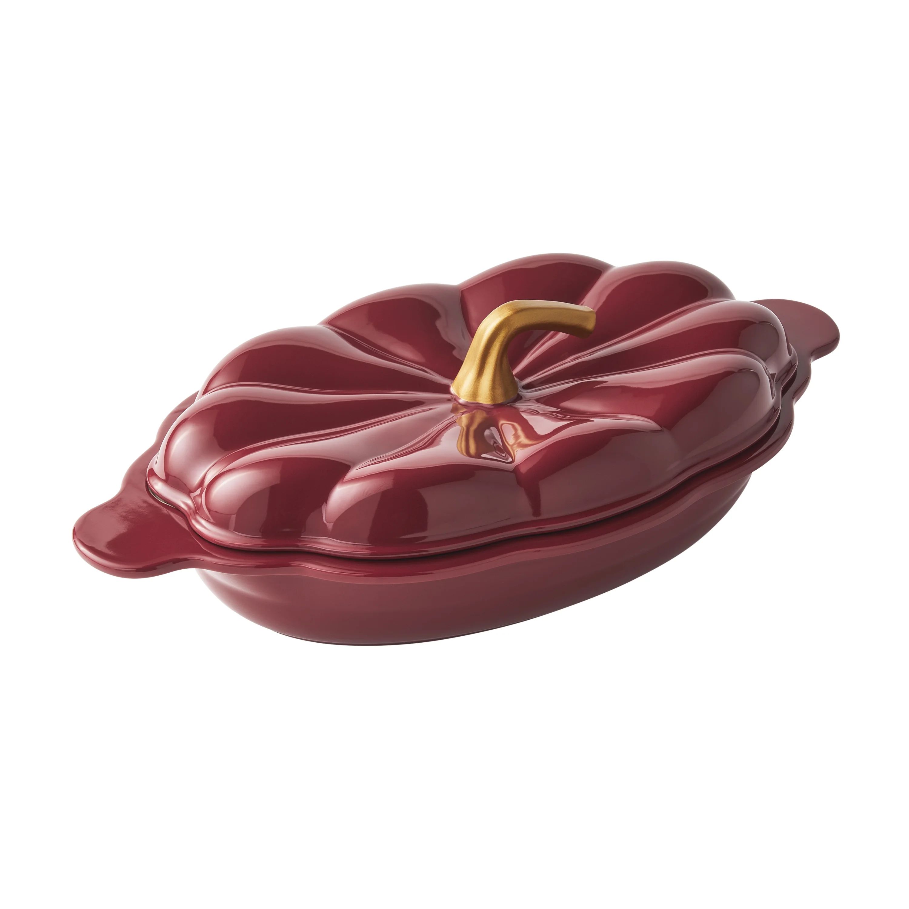 The Pioneer Woman Pumpkin 9 x 13" Oval Merlot Stoneware Casserole Dish with Lid | Walmart (US)