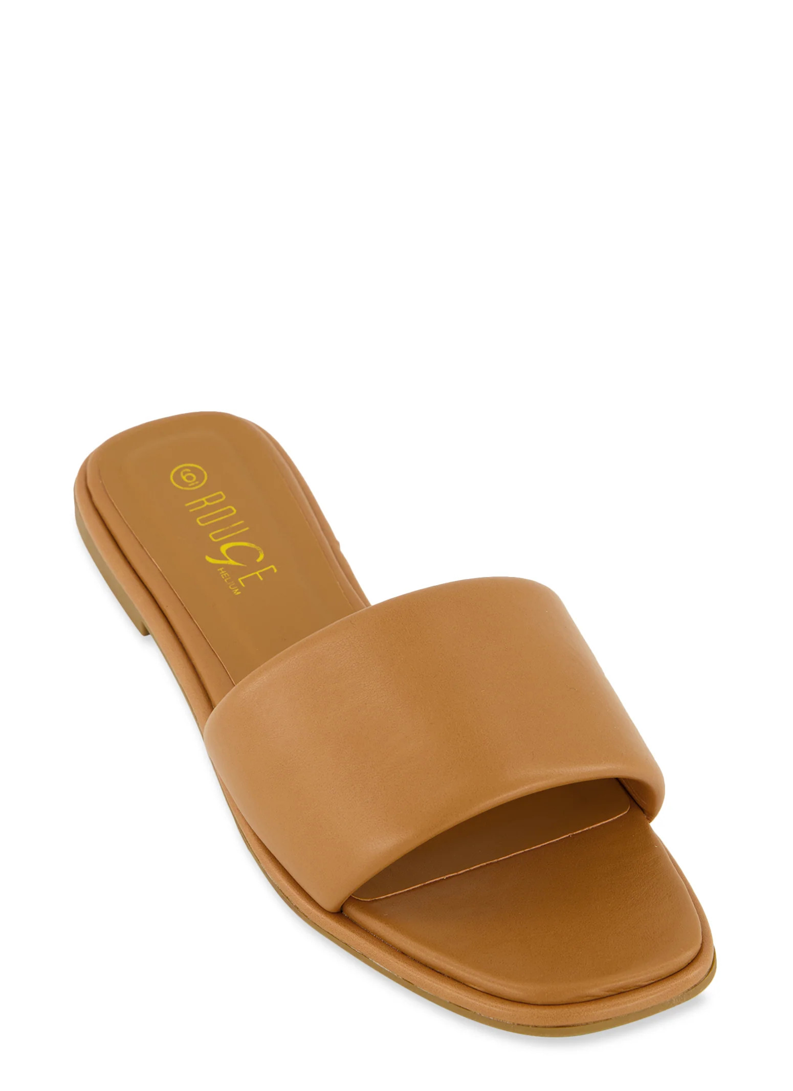 Single Band Square Toe Slide Sandals | Rainbow Shops