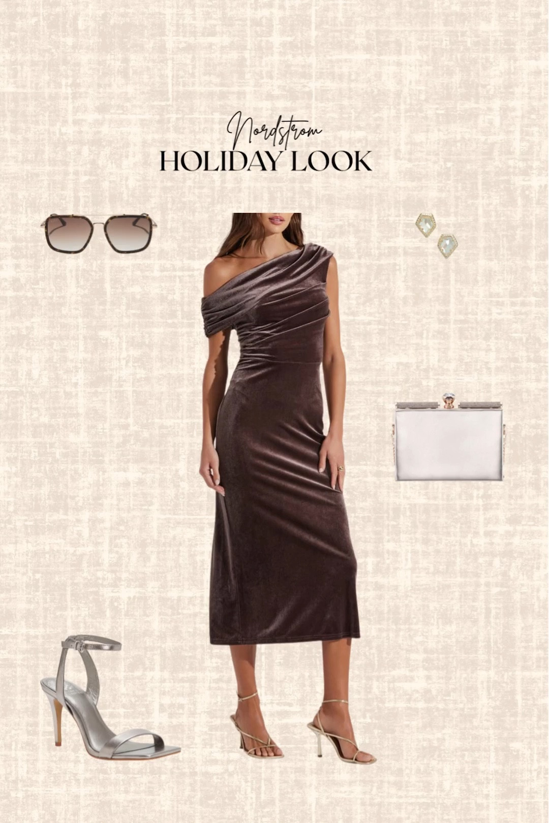 Nordstrom Holiday look! 

Midi dress, heels, sunglasses, earrings, clutch 

#LTKHoliday #LTKFindsUnder100 #LTKootd