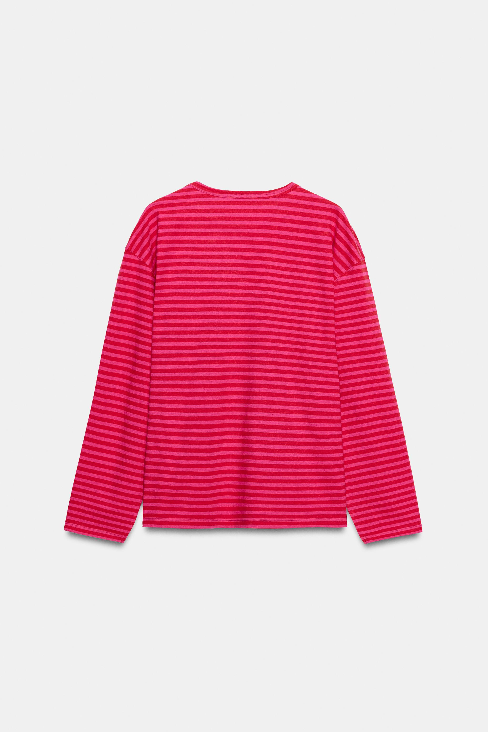 COTTON AND LINEN STRIPED T-SHIRT | Zara US
