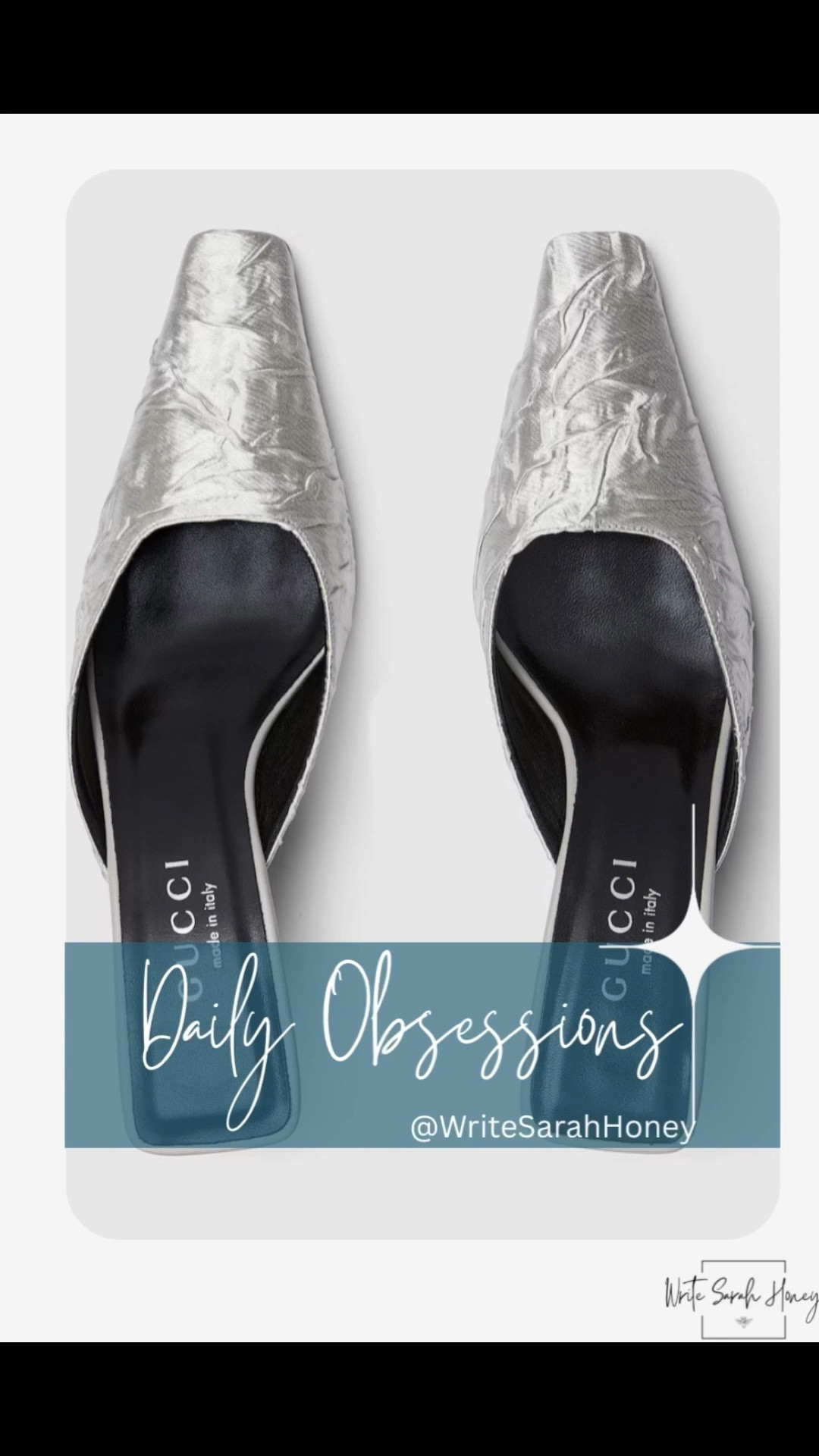Selling out fast! Obsessed with these mules, elongated, square silhouette, textured fabric in silver tone completes any outfit! Shop Now! Follow Write Sarah Honey! 

#DailyObsession
#OOTDInspo
#FashionDaily
#StyleCrush
#TrendingNowStyle
#StyledMyWay
#EverydayElevated
#LittleLuxuriesFinds
#FreshPickedFits
#DailyStyleEdit
#MyFashionFix
#AddToCartEnergy#LTKShoeCrush

#LTKootd #LTKdayinmylife #LTKgrwm