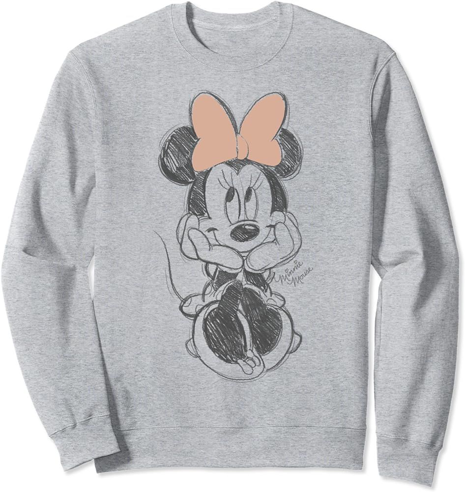 Disney Minnie Mouse Classic Sketch Cute Vintage Portrait Sweatshirt | Amazon (US)