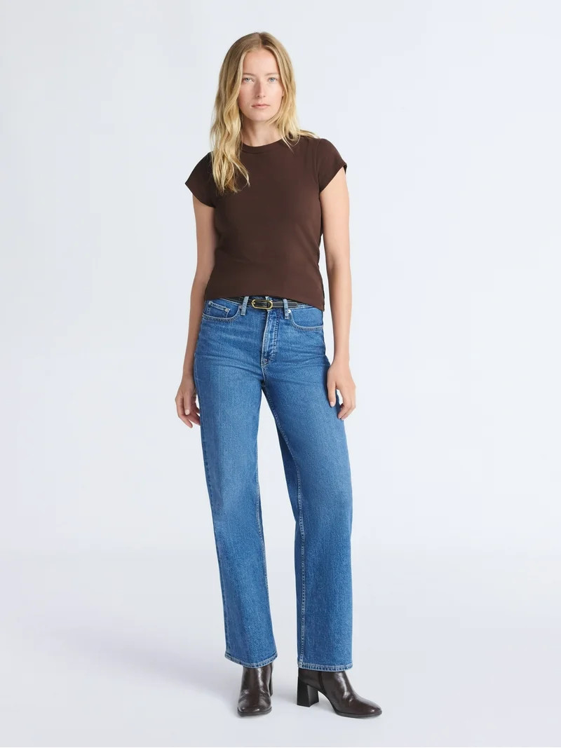 Free Assembly Women's and Women's Plus Cap Sleeve Tee, Sizes XS-4X | Walmart (US)