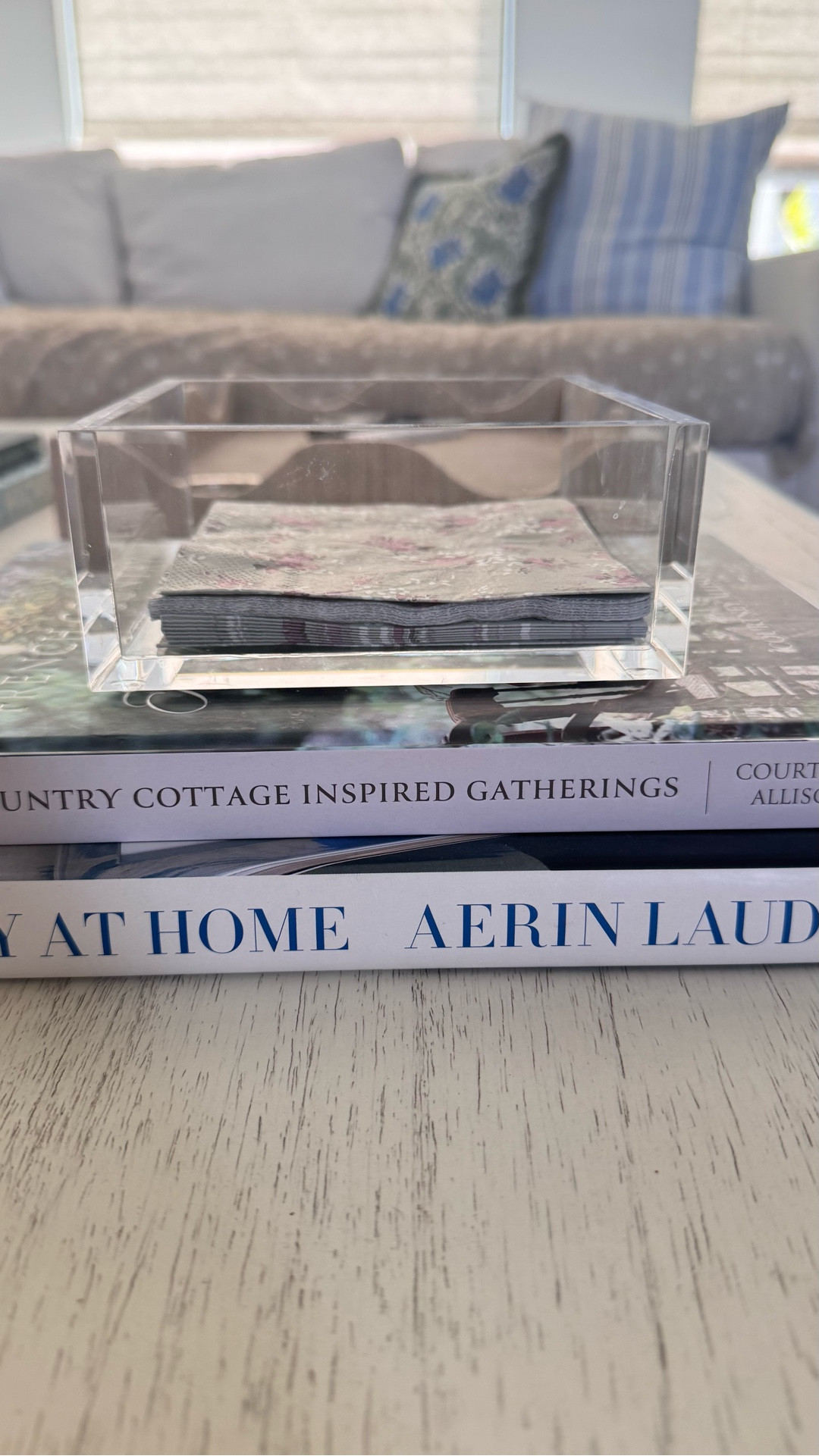 Acrylic napkin holders are lovely and functional. I keep them on my coffee table, by my bar and I use the elongated napkin style  for the powder bathroom when company comes over.

#LTKSaleAlert #LTKFindsUnder50 #LTKHome