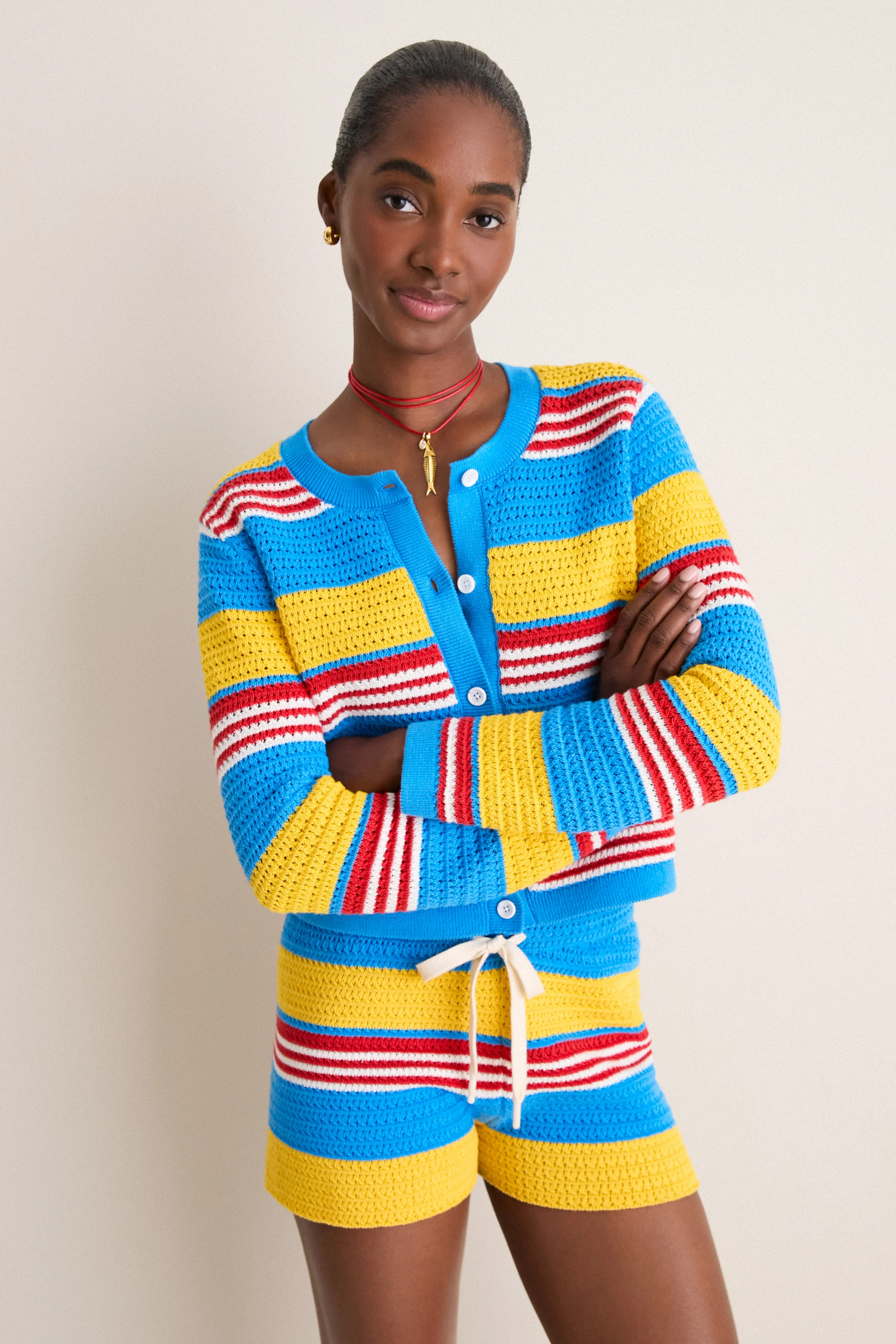 Blue Multi Stripe Tammy Cardigan | Tuckernuck (US)
