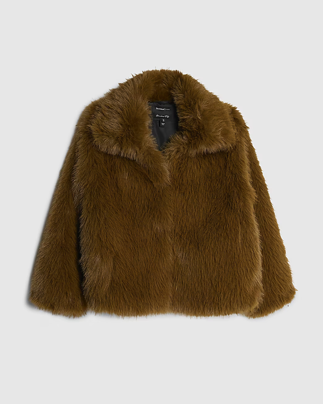 Green Faux Fur Collared Jacket | River Island UK & IE