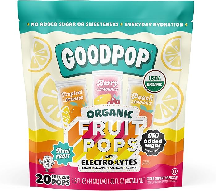 GoodPop - Electrolyte Hydration Assorted Flavor Freezer Ice Pops - 100% Fruit Juice, No Artifical... | Amazon (US)