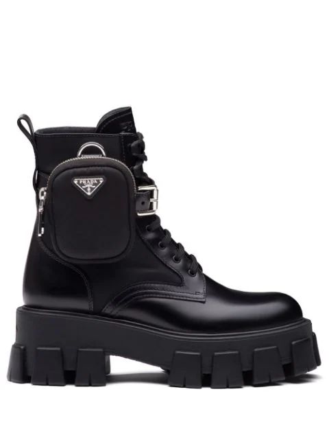 Prada Monolith Combat Boots - Farfetch | Farfetch Global