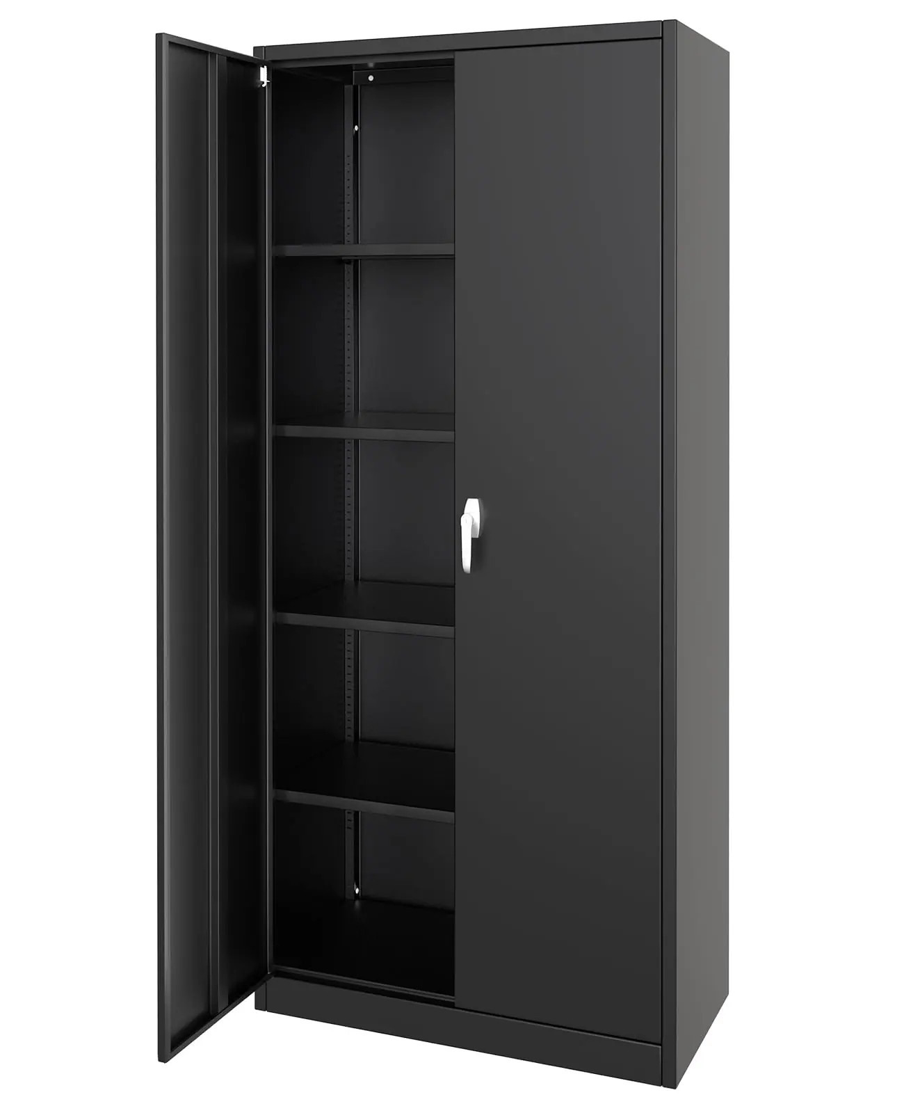 Garvee 71in Metal Storage Cabinet with Locking Door 31.5-in W x 71-in H x 15.7-in D Freestanding Steel Garage Cabinet in Black one_size | Lowe's