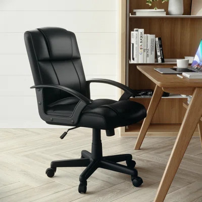 Mid-Back LeatherSoft Office Chair with Armrests | Wayfair North America