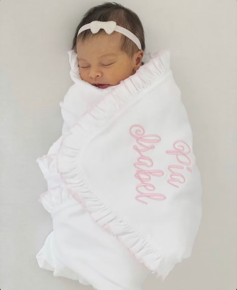 Baby Blanket, Personalized Baby Blanket, Monogrammed Baby Shower Gift, Stroller Blanket, Pima Cot... | Etsy (US)