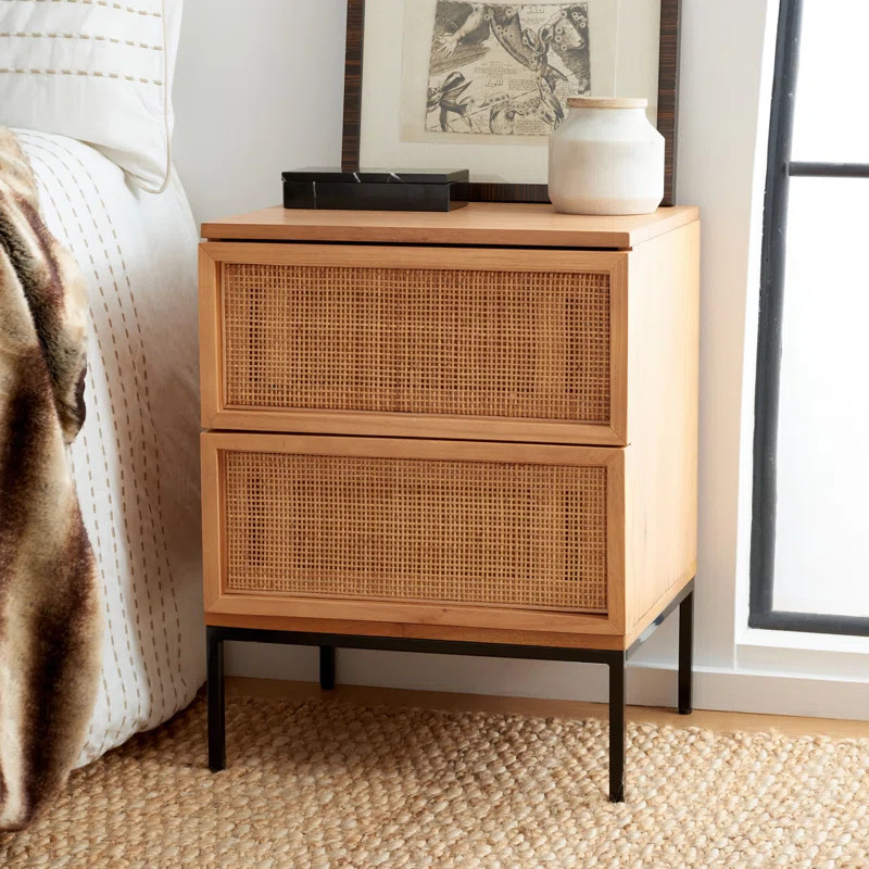Prudhoe 23.03'' Tall 2 - Drawer Solid Wood Nightstand | Wayfair North America