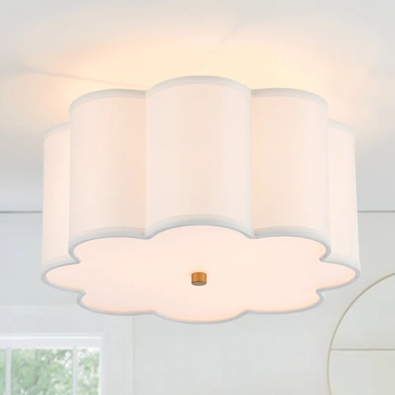 Olinde Linen Blend Flush Mount | Wayfair North America