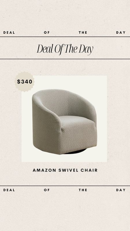 Deal of the Day - Amazon Swivel Chair // only $340!

accent chair, boucle chair, boucle accent chair, neutral accent chair, affordable furniture, budget friendly home, amazon home finds, amazon favorites

#LTKhome