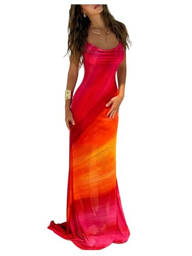 Floerns Women's Summer Criss Cross Tie Backless Cami Dress Beach Vacation Maxi Dresses | Amazon (US)